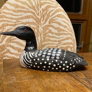 Vintage Wooden Loon Figurine